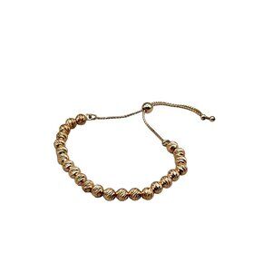 Milor Italy Sterling Silver 925 Sliding Bracelet Adjustable Rose Gold Wash